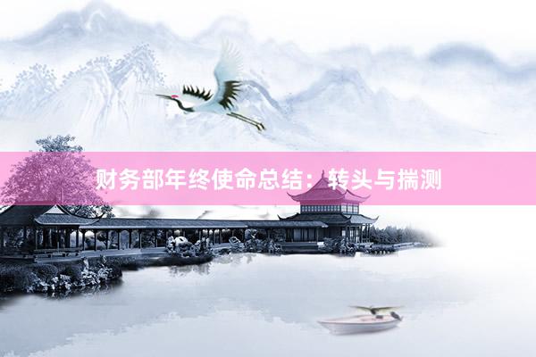 财务部年终使命总结：转头与揣测